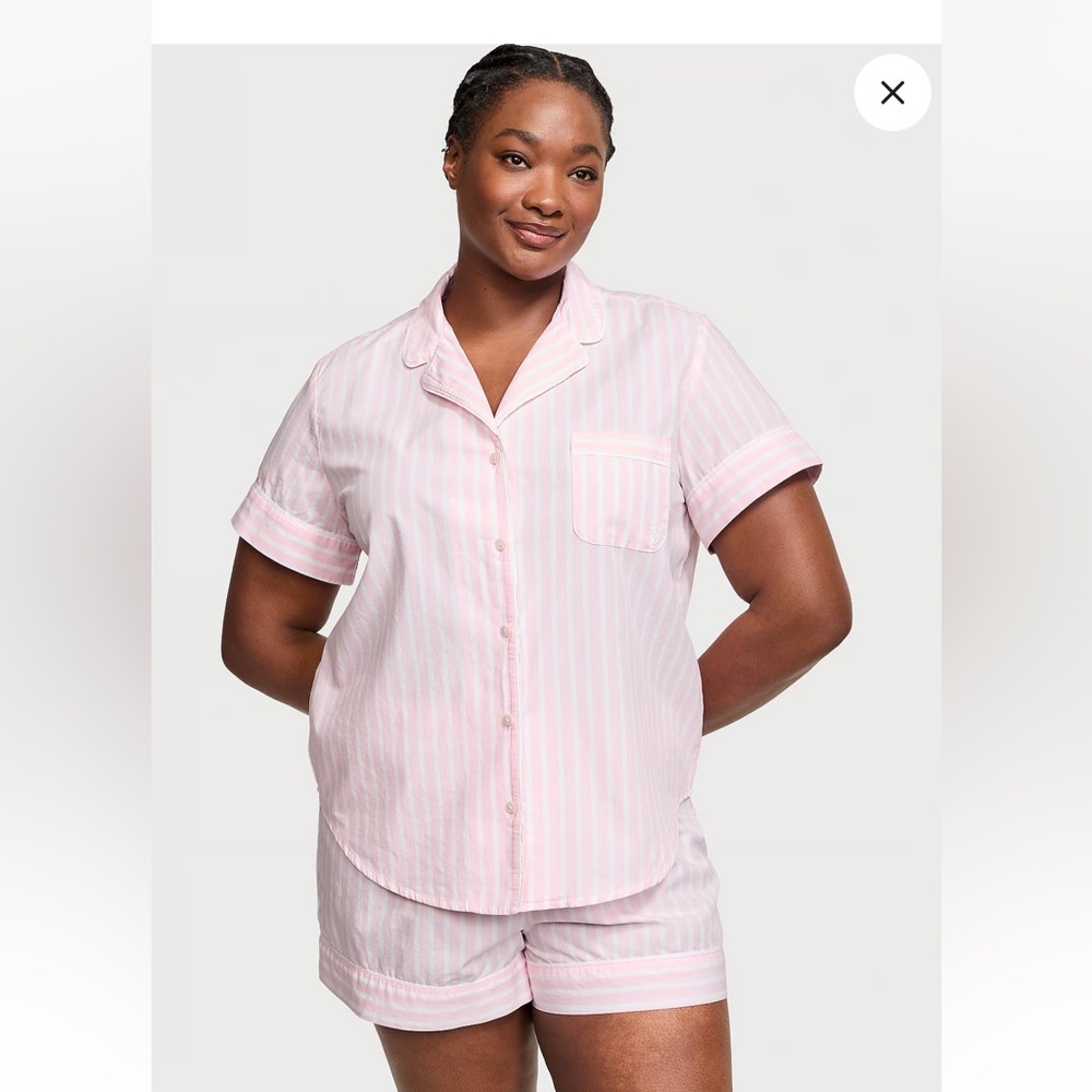 NWT Victoria’s secret pajama set. Blue and white striped.